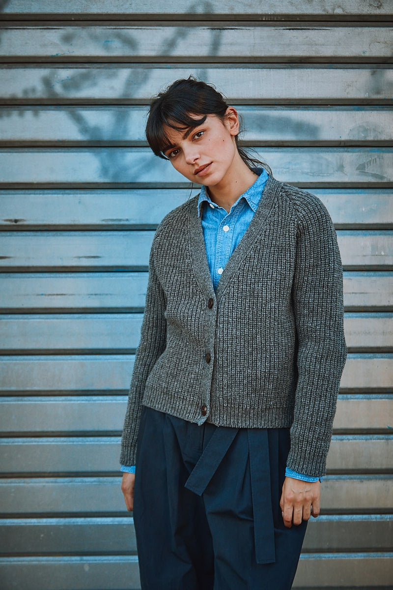 ANNA Cardigan in Ash Grey - 100% Cruelty Free Merino Wool