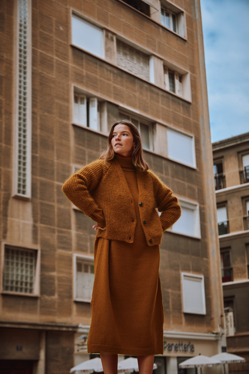 ANNA V-Neck Cardigan in Merino-Mohair Wool - Amber -  Spanish Merino Wool Cardigan - L'Envers