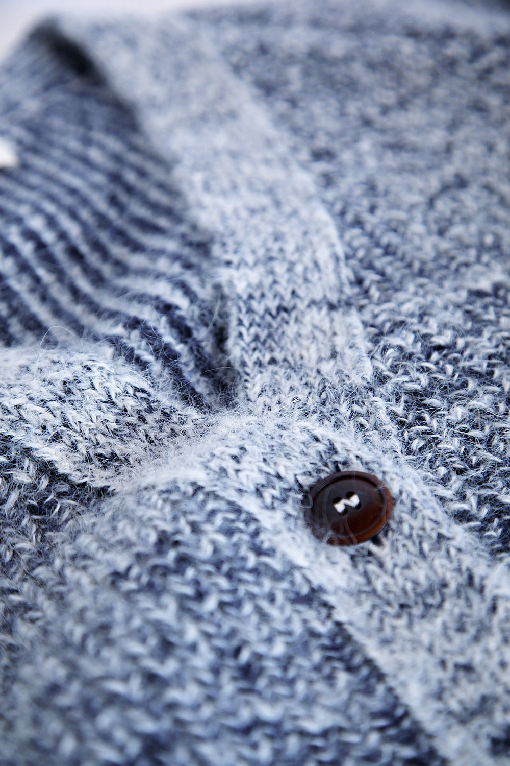 ANNA V-Neck Cardigan in Merino-Mohair Wool - Mottled Blue
