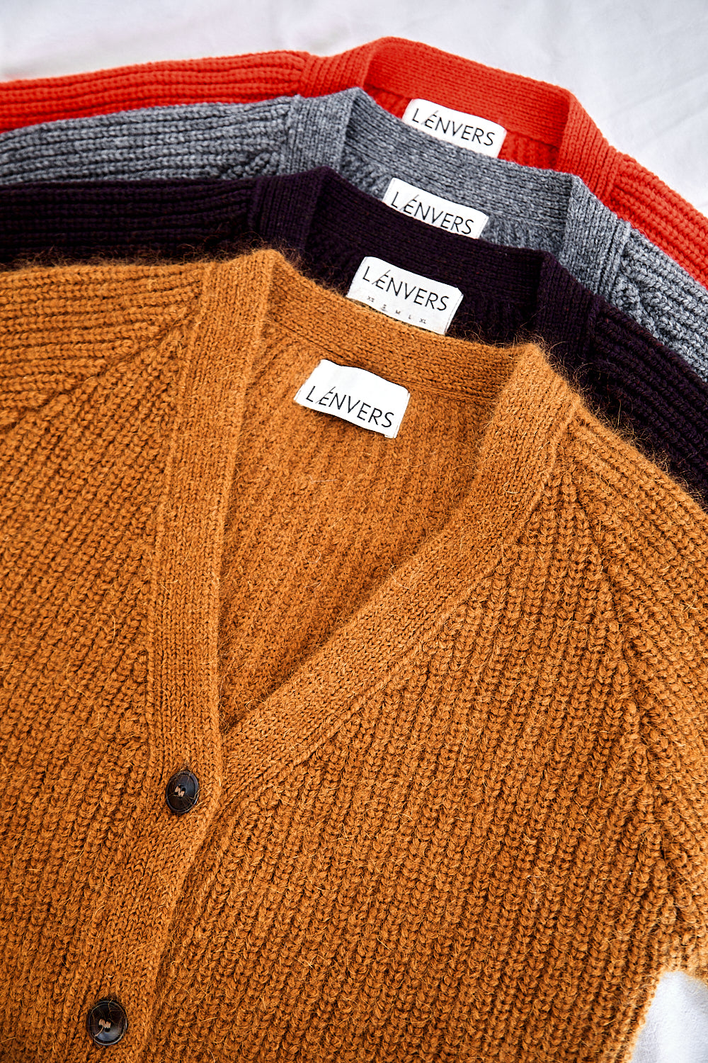 ANNA V-Neck Cardigan in Merino-Mohair Wool - Amber