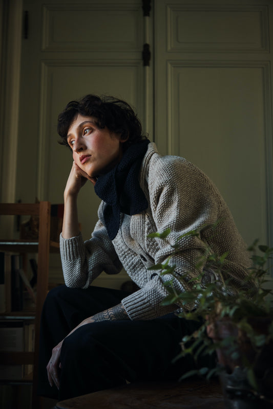  HORTENSE Wool scarf- 100% Spanish Merino Wool - L'Envers