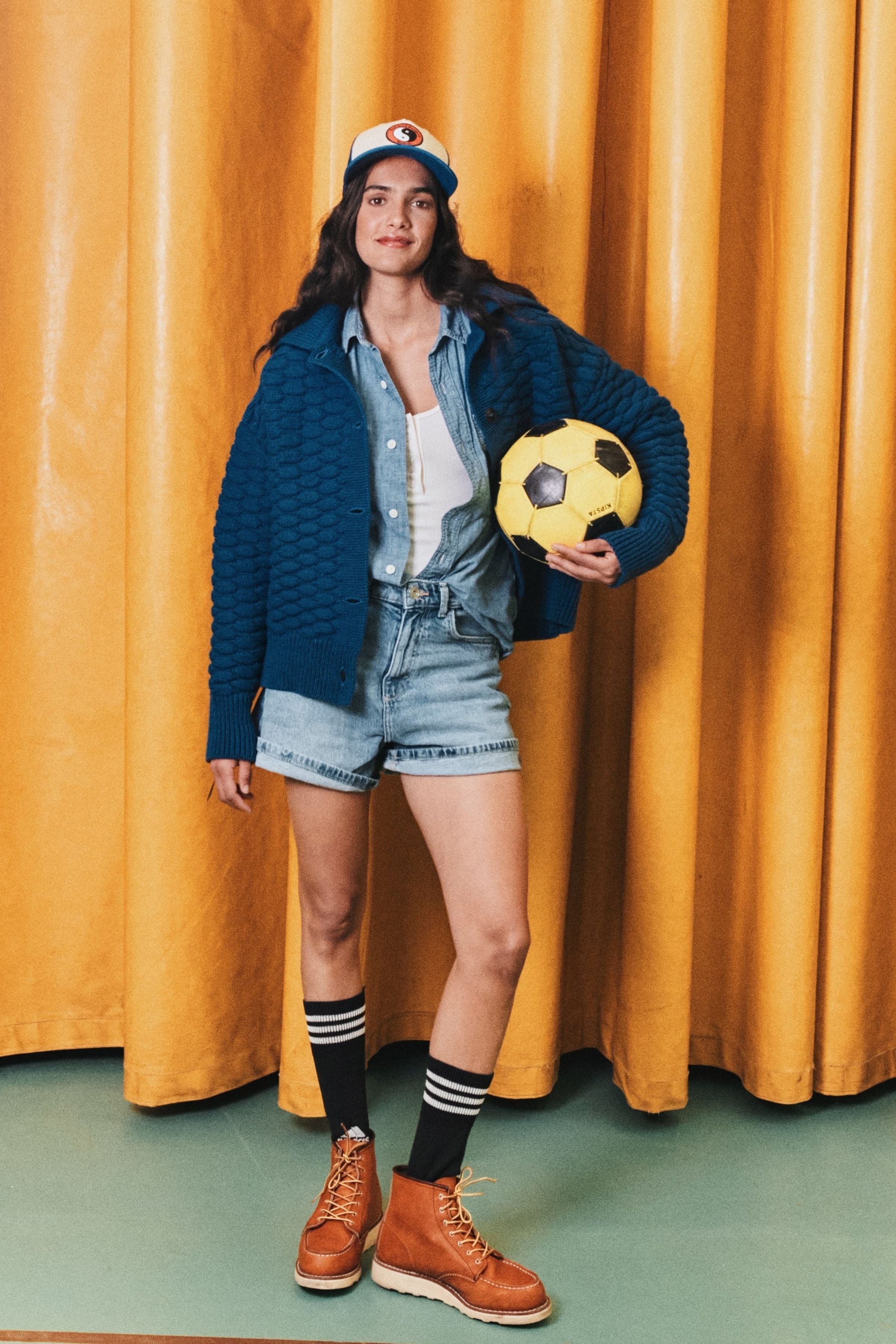 ASTRID Shirt-Collar Cardigan Jacket in Merino Wool - Cobalt Blue