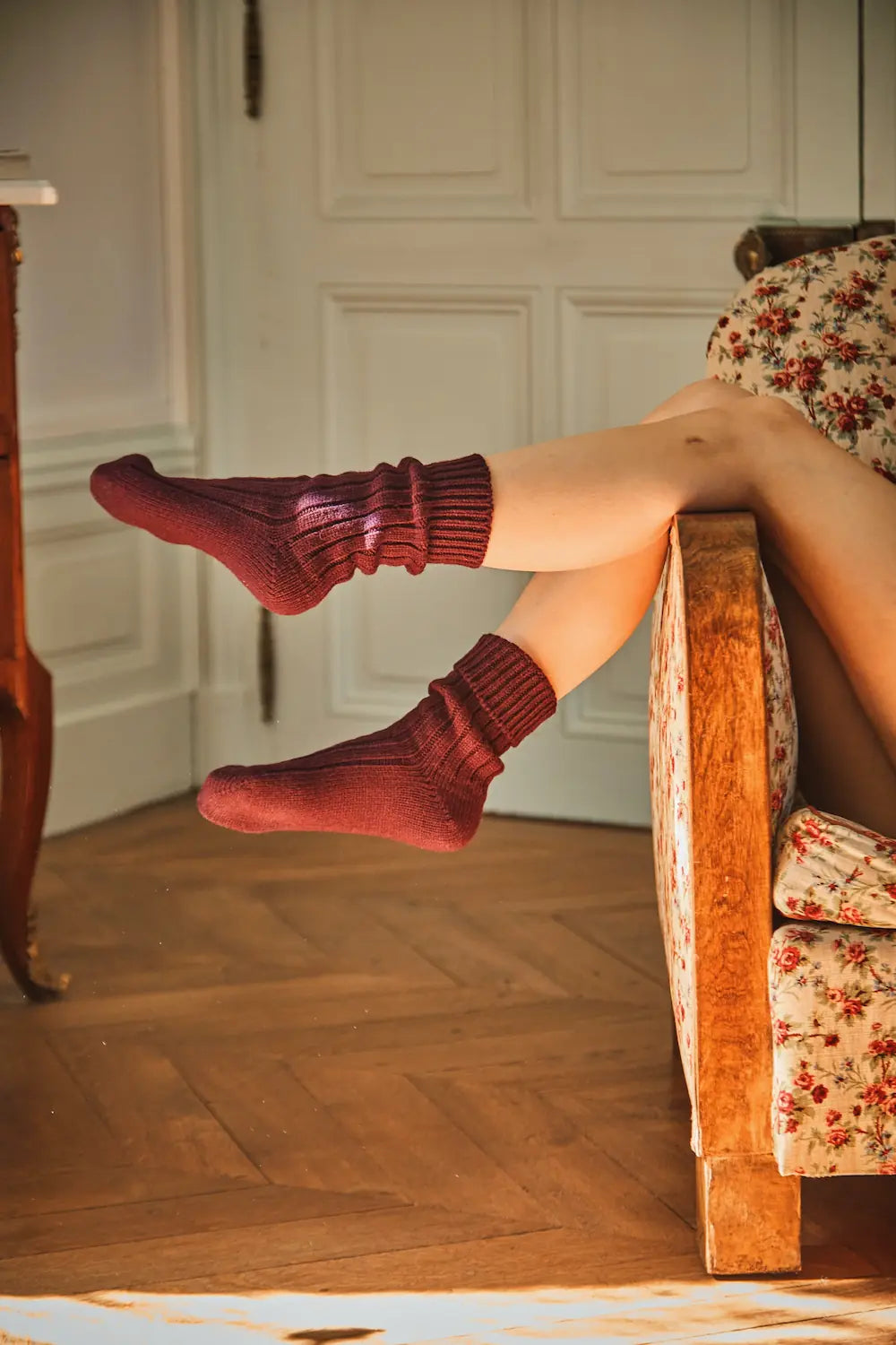 BERTHE Wool socks - Rust Red
