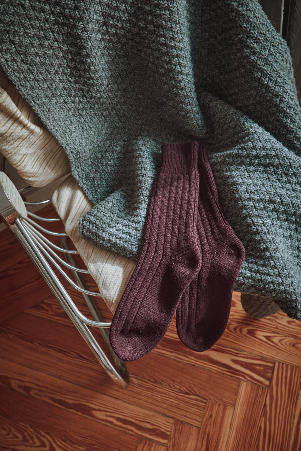BERTHE Wool Socks - Plum
