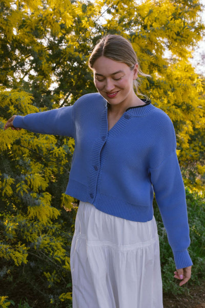 HOPE Stockholm 23ss シャツ46 ブルー HILMA Cyan Organic Cotton Teddy Jacket | L'Envers