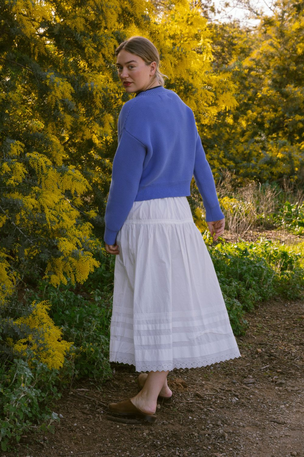 HILMA Teddy Jacket BLOCK SHOP TEXTILES x L'ENVERS - Cyan Blue