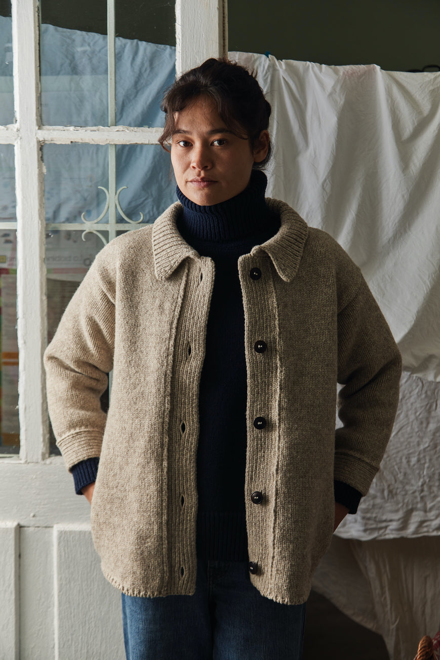 La Veste Castagna virgin wool jacket