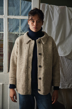 CALAMITY Wool Jacket - 100% Cruelty Free Merino Wool in beige - Spanish Merino Wool jacket - L'Envers