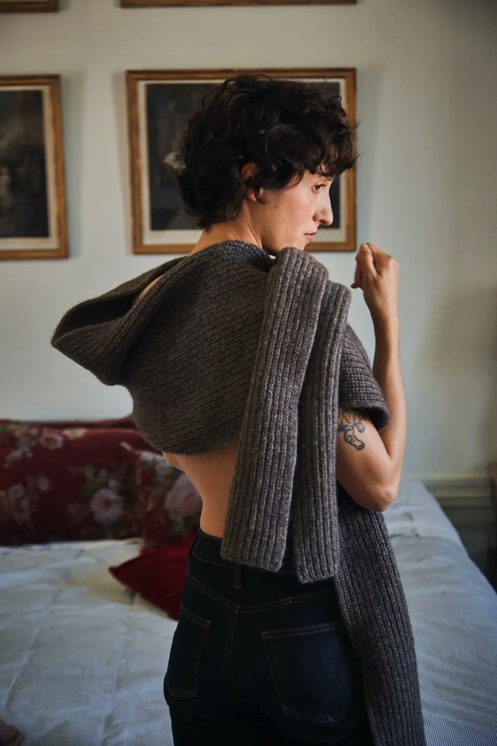 CAMILLE Long Scarf in Yak Wool - Brown
