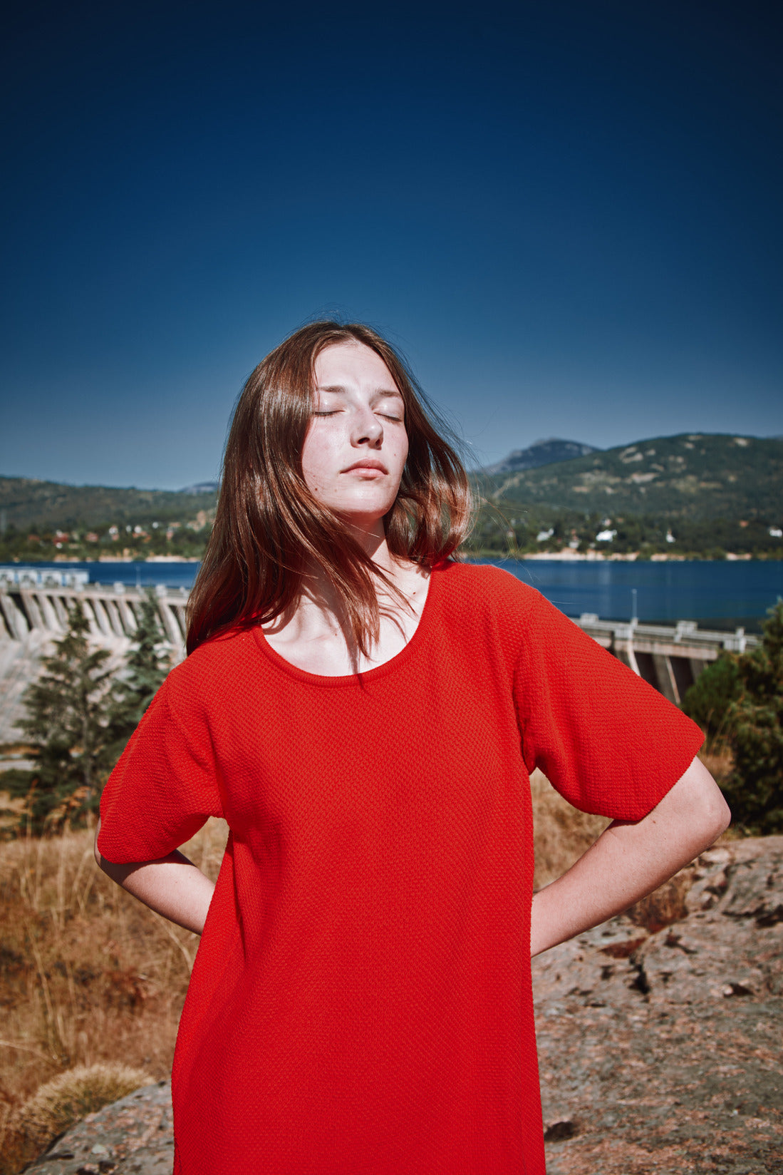 CARLA T-Shirt Dress in Organic Cotton - Red