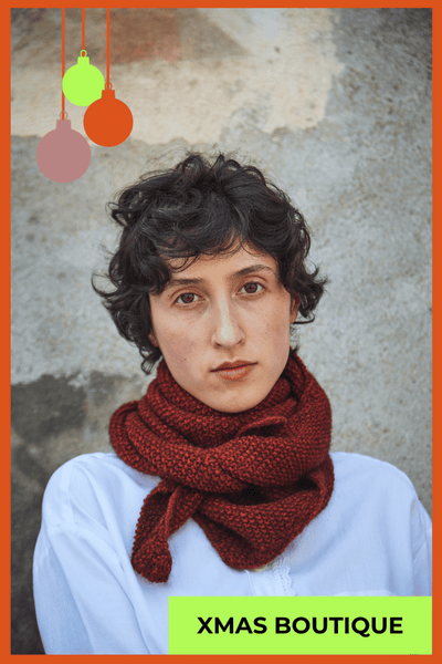 CAROLINA Scarf - 100% Cruelty Free Merino Wool - Scarf in rust red yak- L'Envers