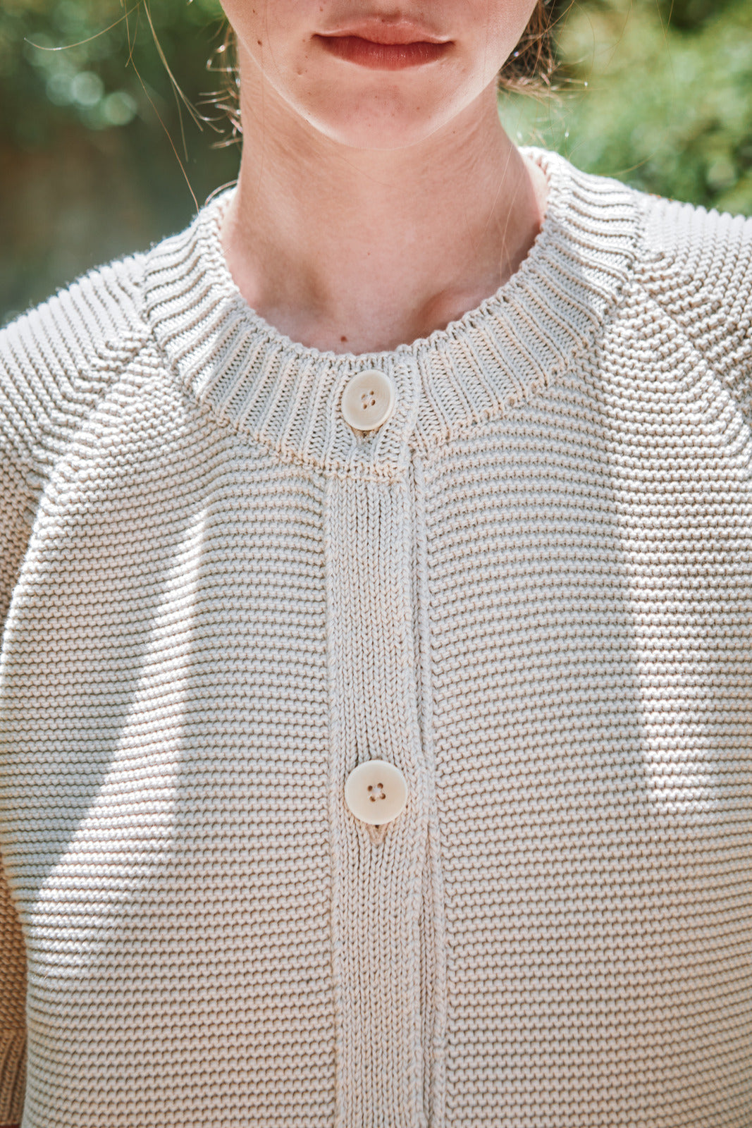 CLARISSE Short-Sleeve Cardigan in Organic Cotton - Off-White