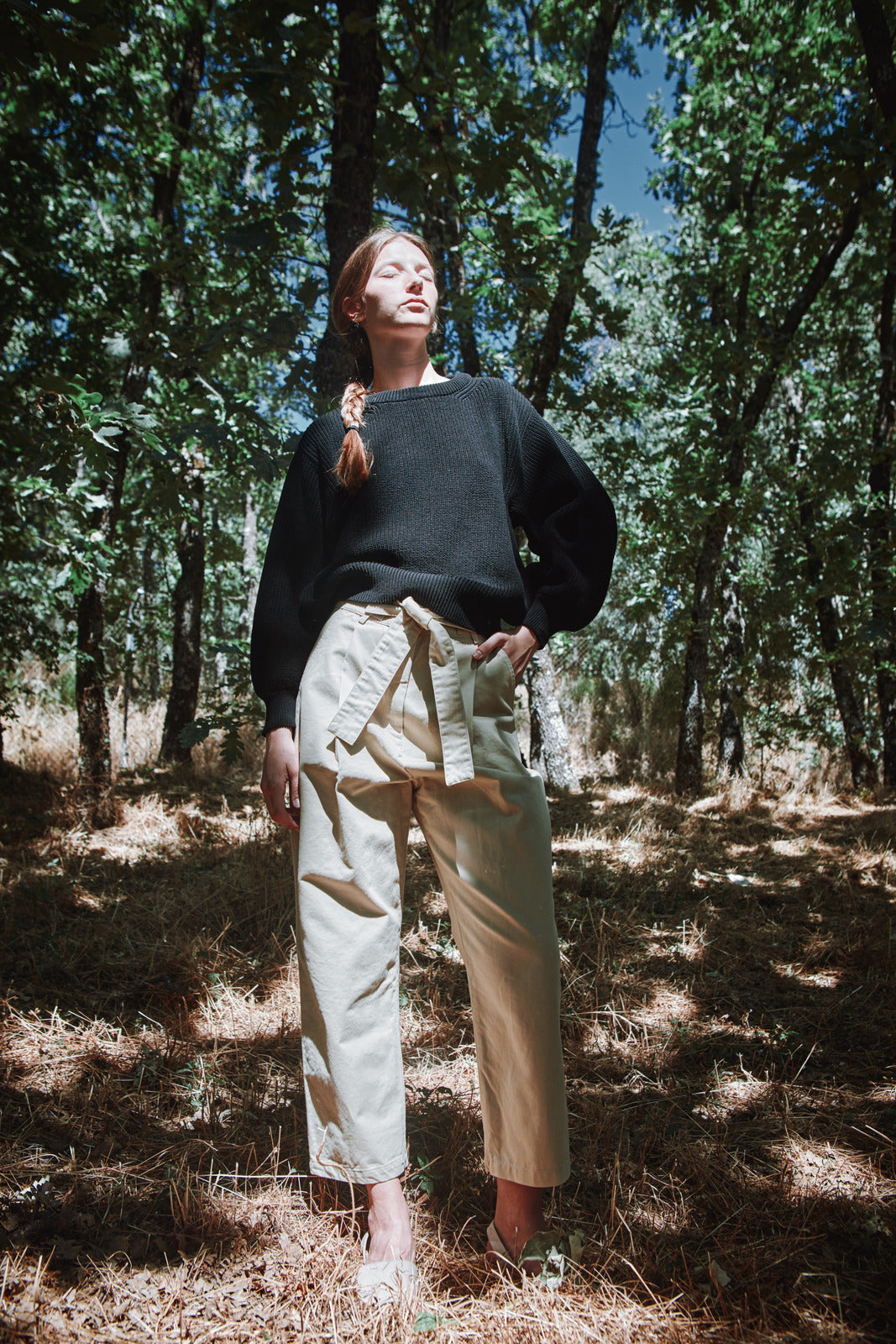 CLEMENTINE Batwing Sweater in Organic Cotton - Black - L'Envers