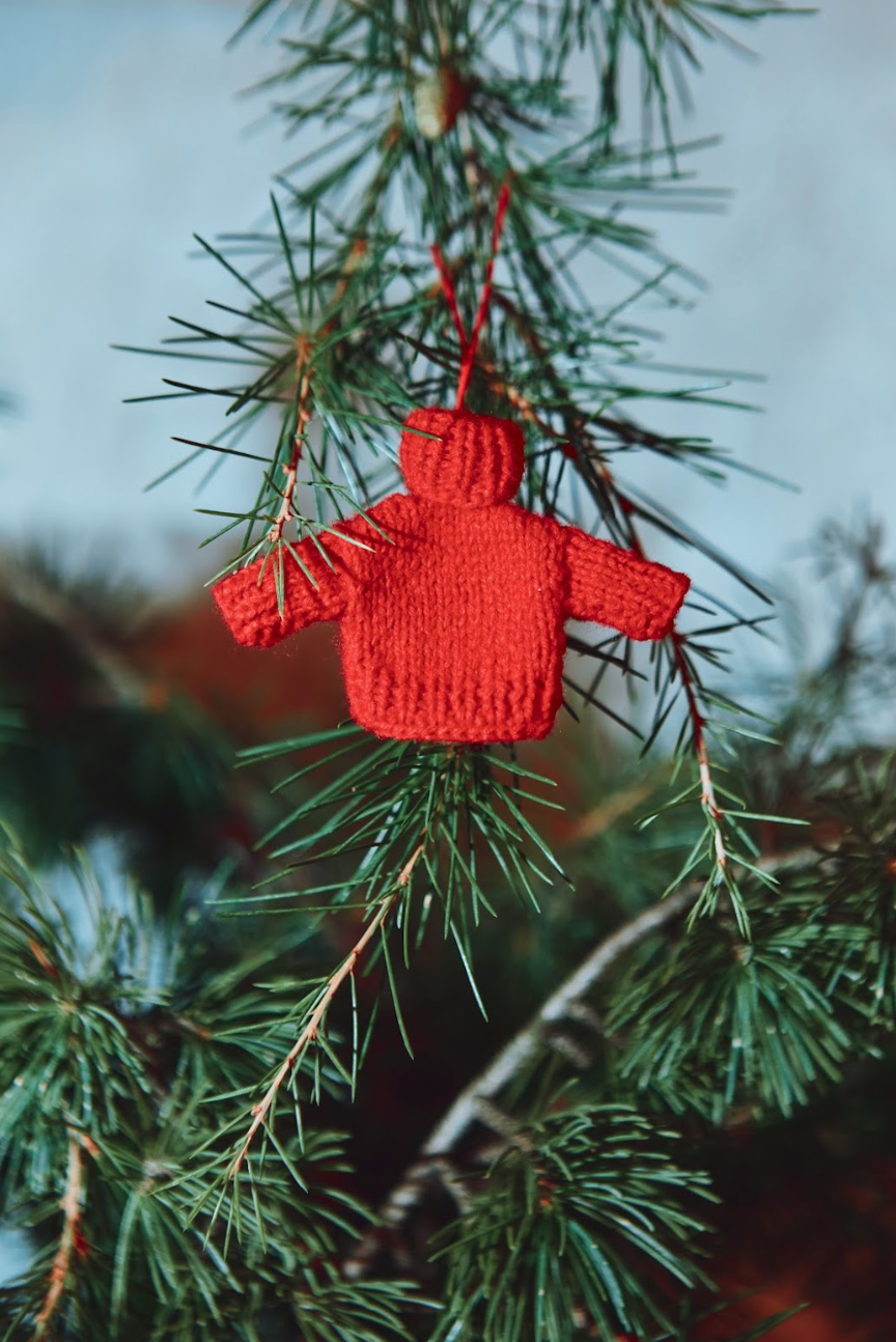 THERESE Mini Christmas Sweater in Merino Wool - Red (Delivered by Xmas)