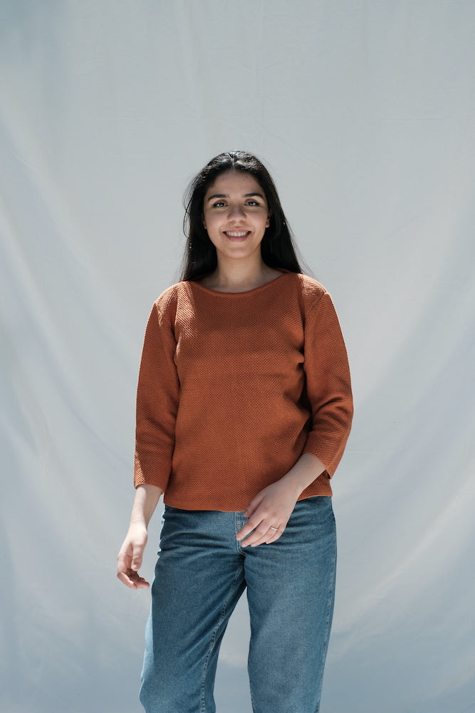 Item #120 - MARGUERITE Top in Cotton - Ochre