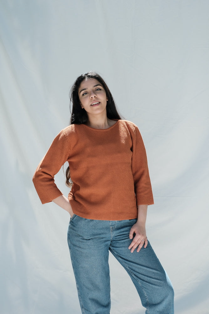 Item #120 - MARGUERITE Top in Cotton - Ochre