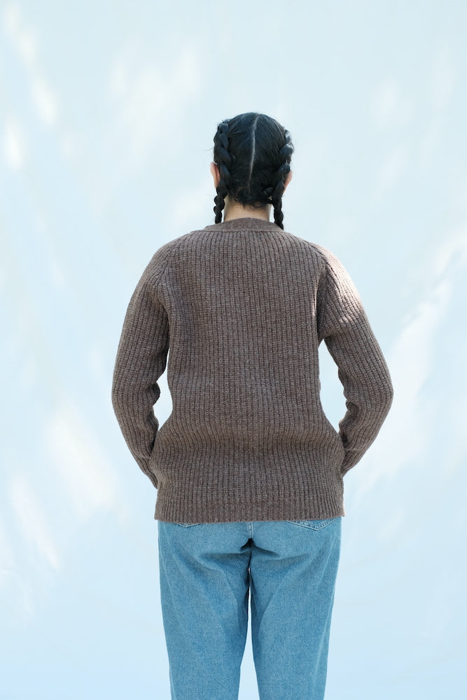 Item #148 - CLAUDE Cardigan in Merino Wool - Chocolate