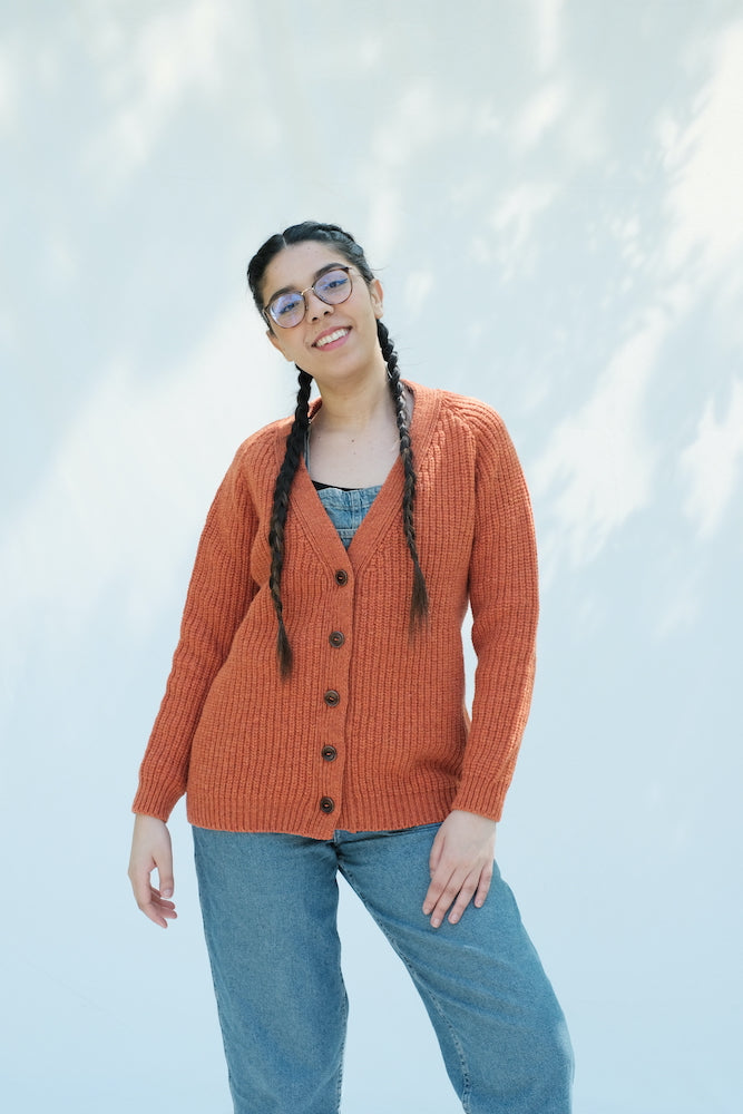Item #144 - CLAUDE Merinos Wool Cardigan - Copper