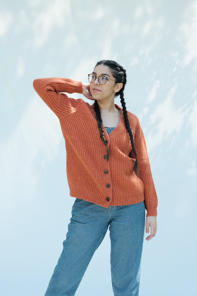 Item #144 - CLAUDE Merinos Wool Cardigan - Copper