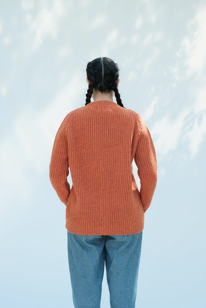 Item #144 - CLAUDE Merinos Wool Cardigan - Copper