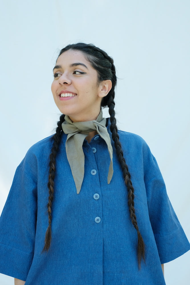 Item #157 - COCO Linen Bandana - Green