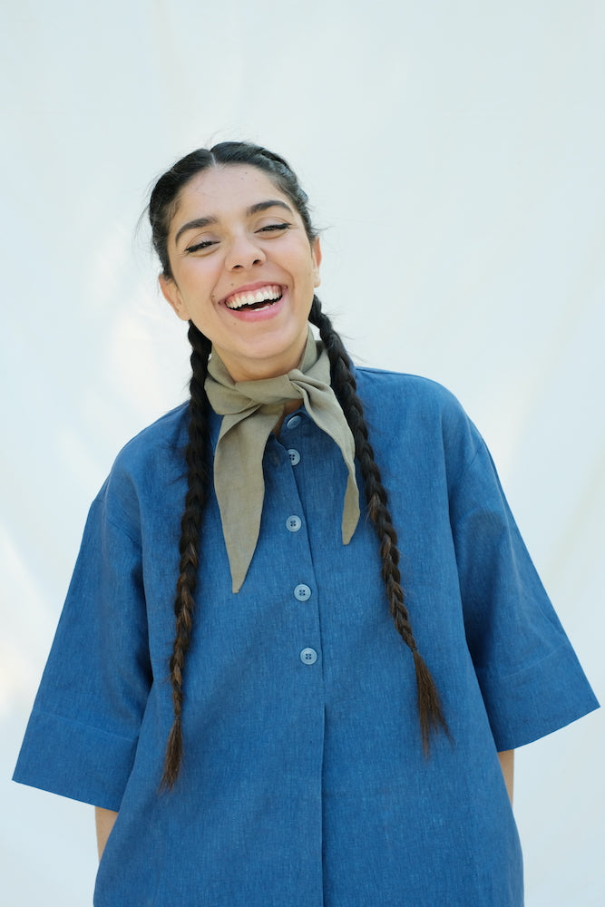 Item #157 - COCO Linen Bandana - Green