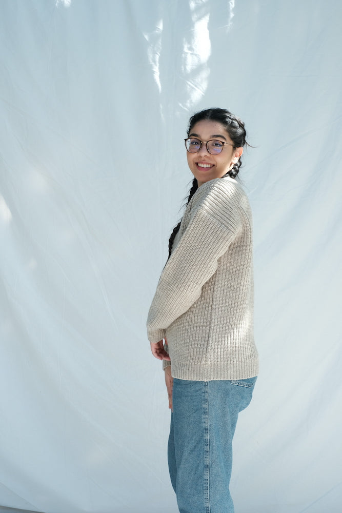 Item #206 - PAULETTE Merino Wool Sweater - Beige