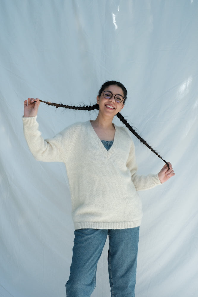 Item #216 - BARBARA Mohair Wool Sweater - Off-White