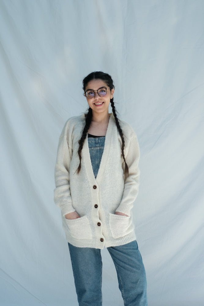 Item #209 - CLEO Mohair Wool Cardigan - Off-White