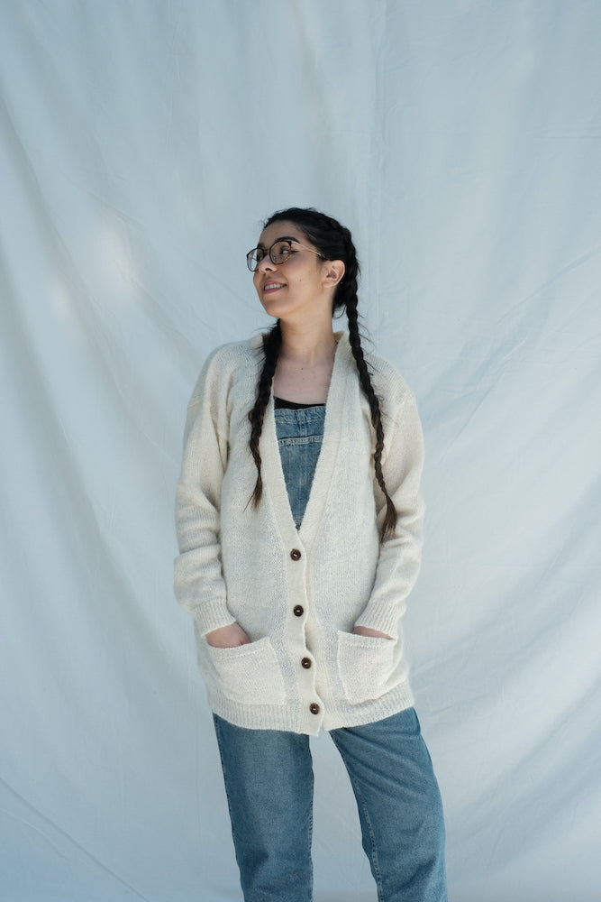 Item #209 - CLEO Mohair Wool Cardigan - Off-White
