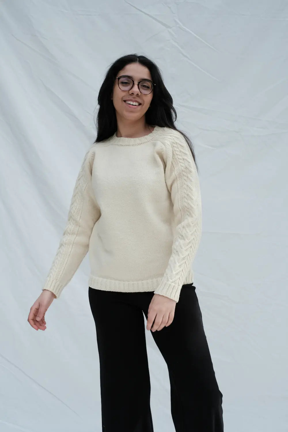 Item #149 - JEANNE & SERGE Sweater in Merino Wool - Off-White