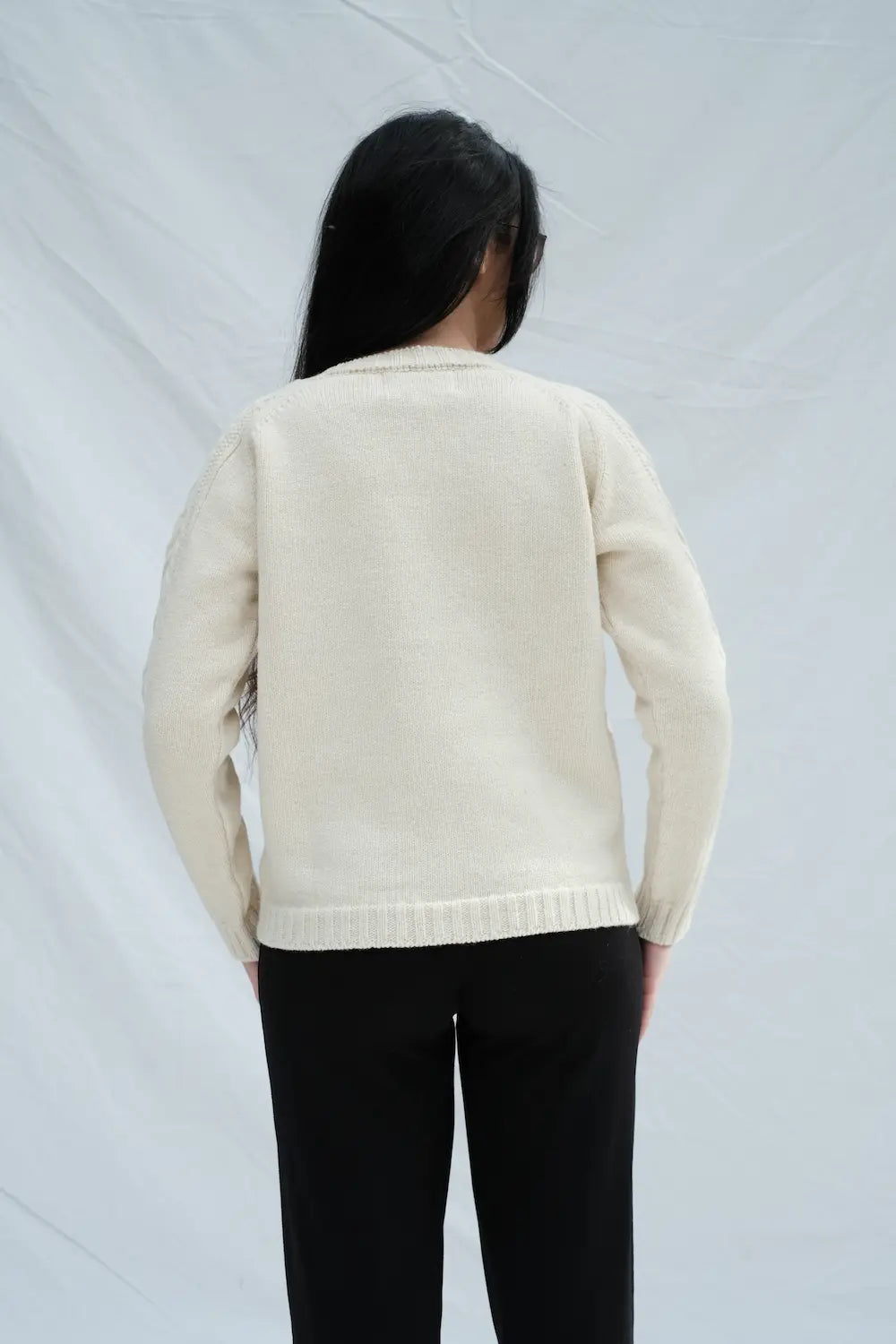 Item #149 - JEANNE & SERGE Sweater in Merino Wool - Off-White