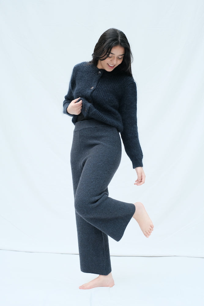 Item #243 - LOUISE Yak and Merino Wool Pants - Navy blue