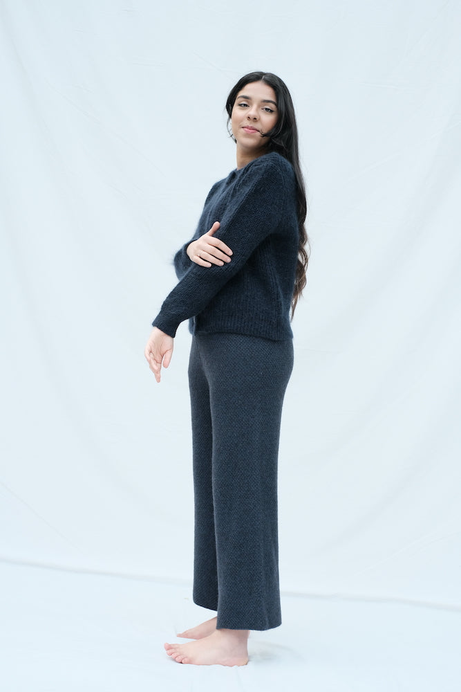 Item #243 - LOUISE Yak and Merino Wool Pants - Navy blue