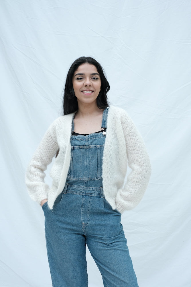 Item #50 LOUNA Cardigan in Mohair Wool- Off-White