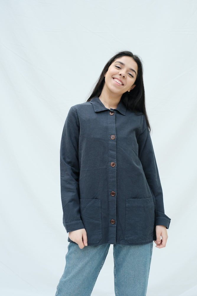 Item #55 - NIKKI Hemp Jacket - Navy Blue