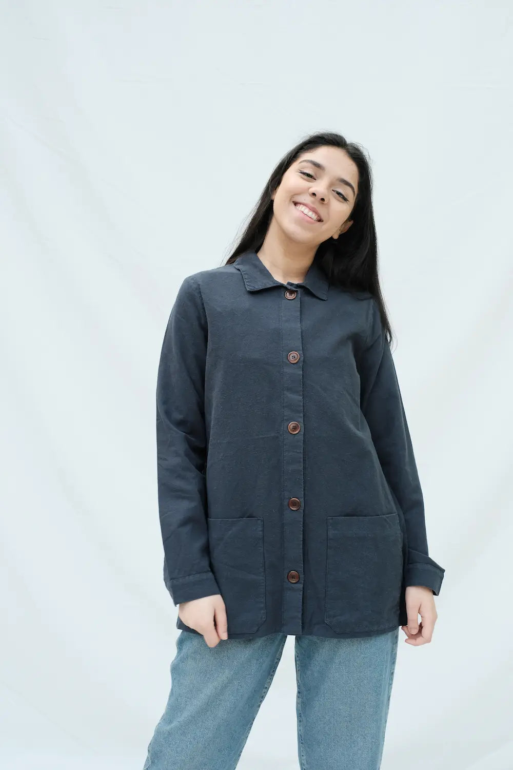 Item #55 - NIKI Hemp Jacket - Navy Blue
