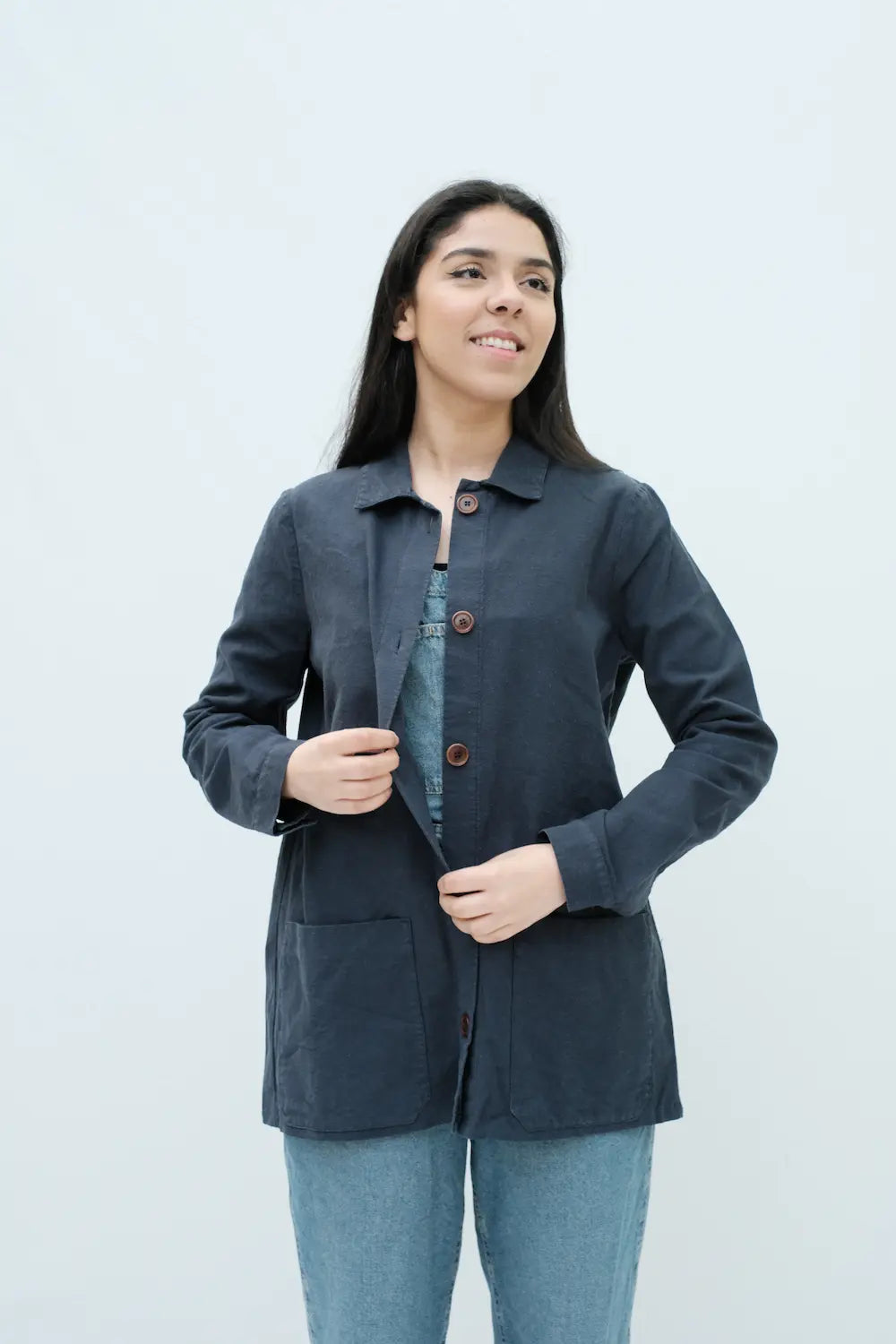 Item #55 - NIKI Hemp Jacket - Navy Blue