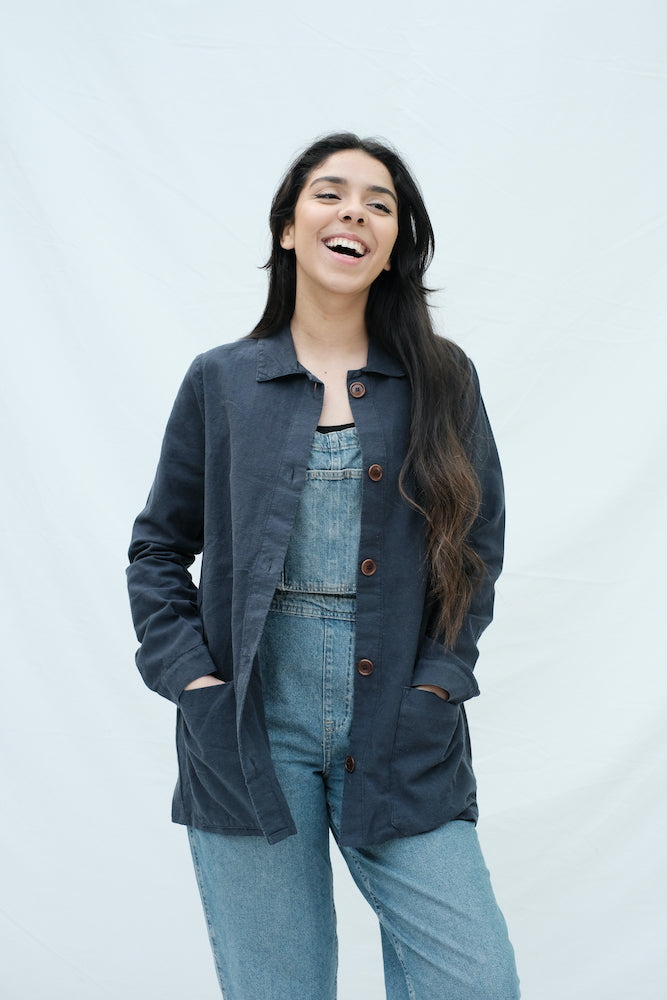 Item #55 - NIKKI Hemp Jacket - Navy Blue