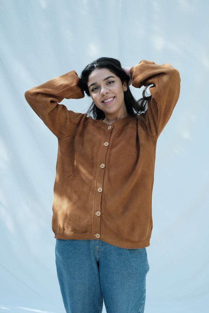 Item #60 - GABY Tie & Dye Cotton Cardigan - Brown