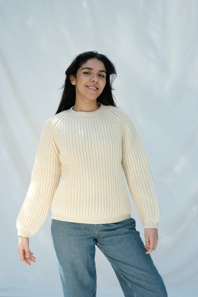 Item #107 - JOHNNY Sweater in Merino Wool - Off-White