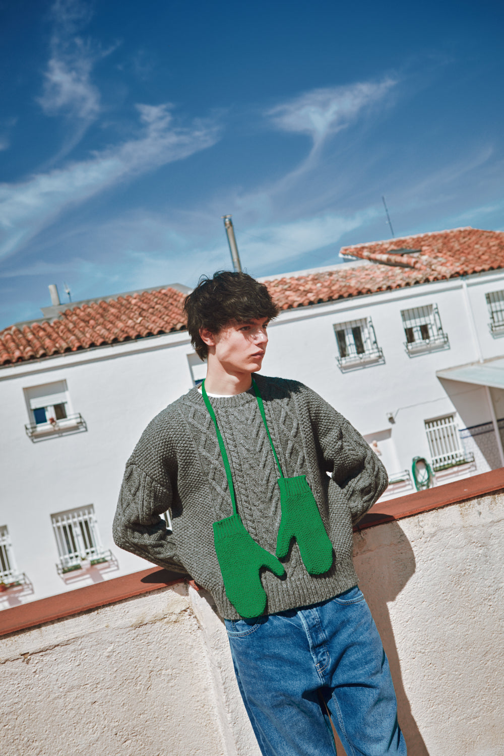 ELENA Wool Mittens - Parrot Green