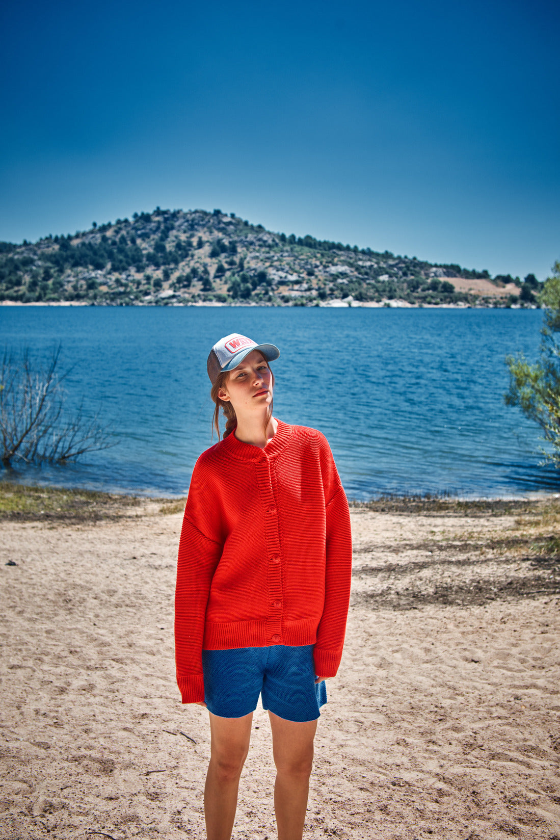 ESTELLE Teddy Jacket in Organic Cotton - Red