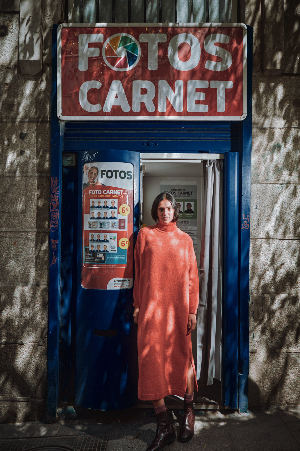 FREYA Knit Dress in Merino Wool - Coral