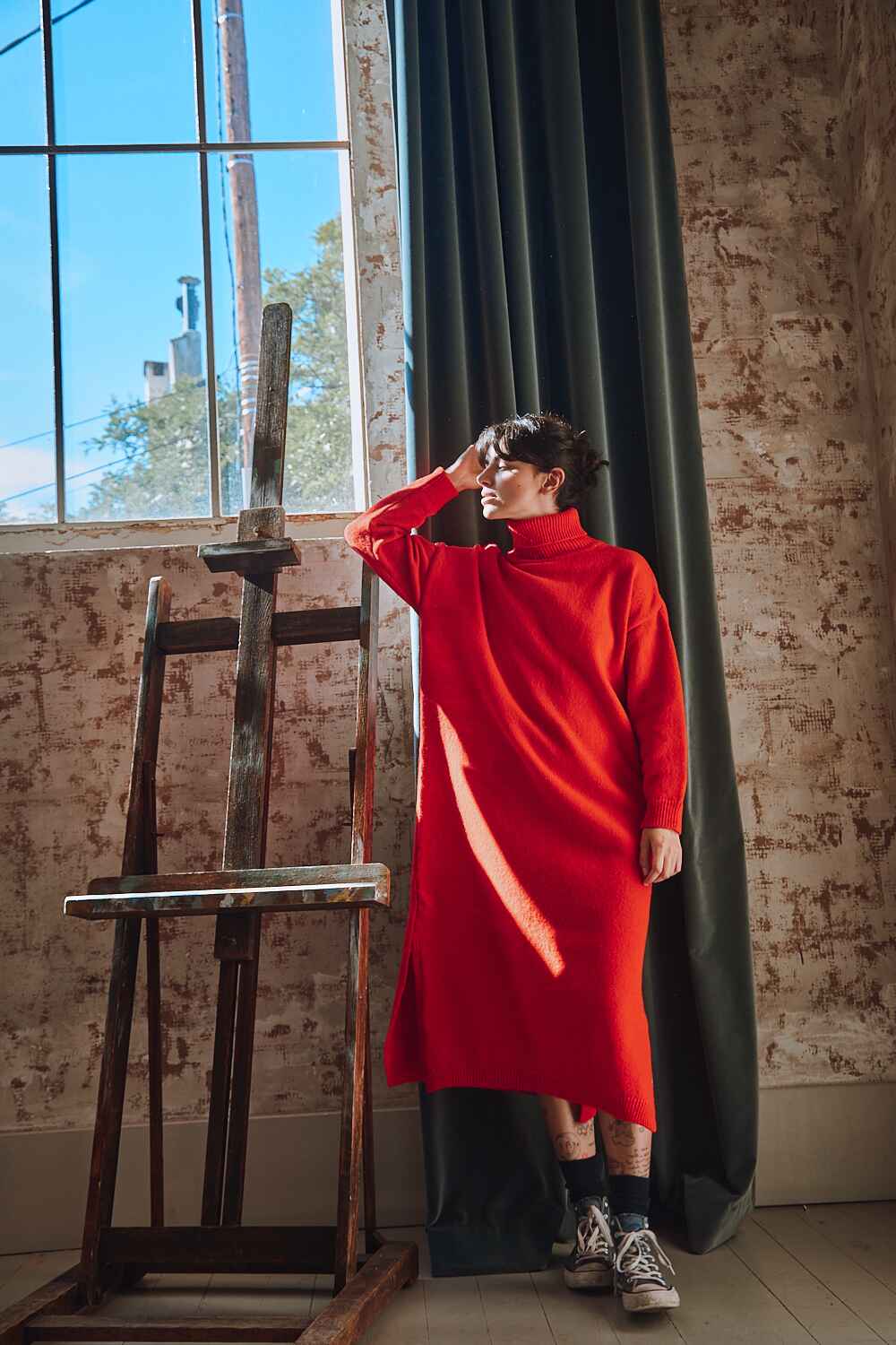 Skyscraper merino wool sweater dress hotsell