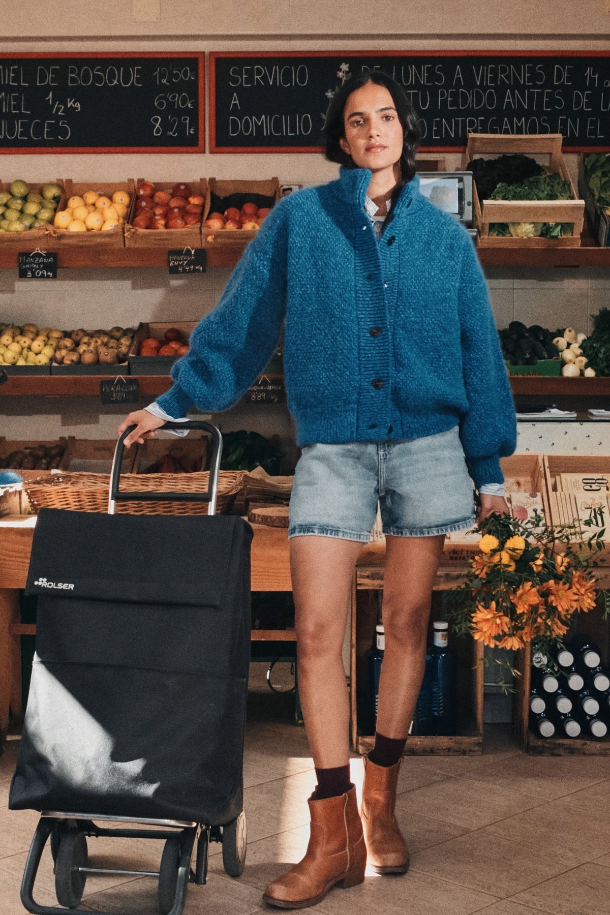 GEORGE High-Neck Jacket in Merino-Mohair Wool - Cobalt Blue