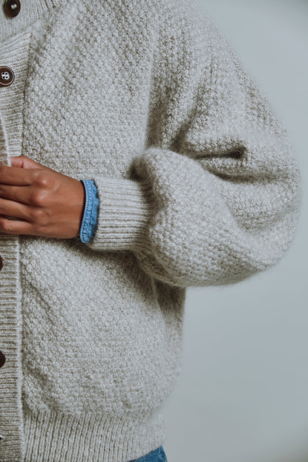 GEORGE high-neck jacket in merino-mohair wool, beige – view 6