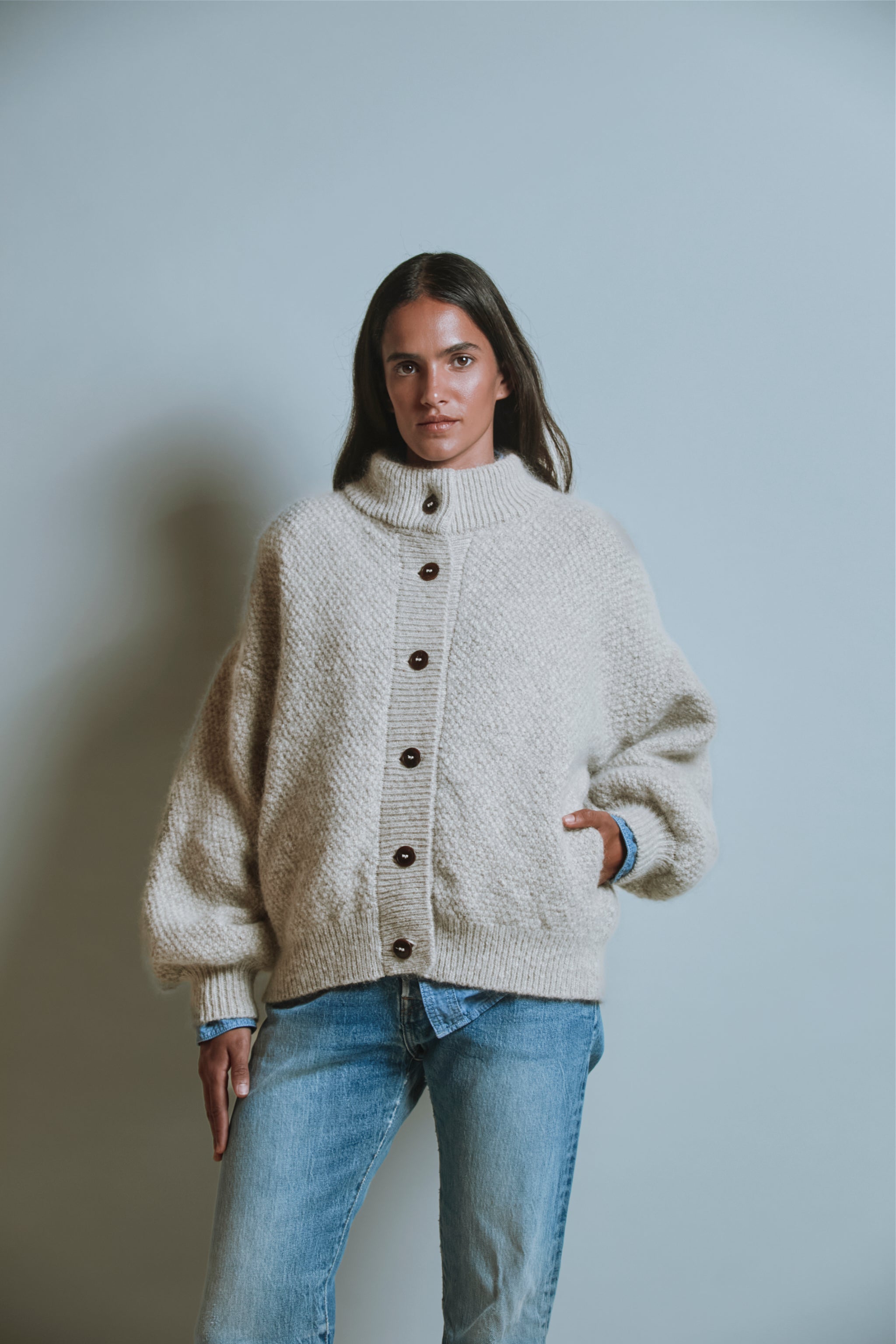 George Wool Cardigan - Beige | L'Envers