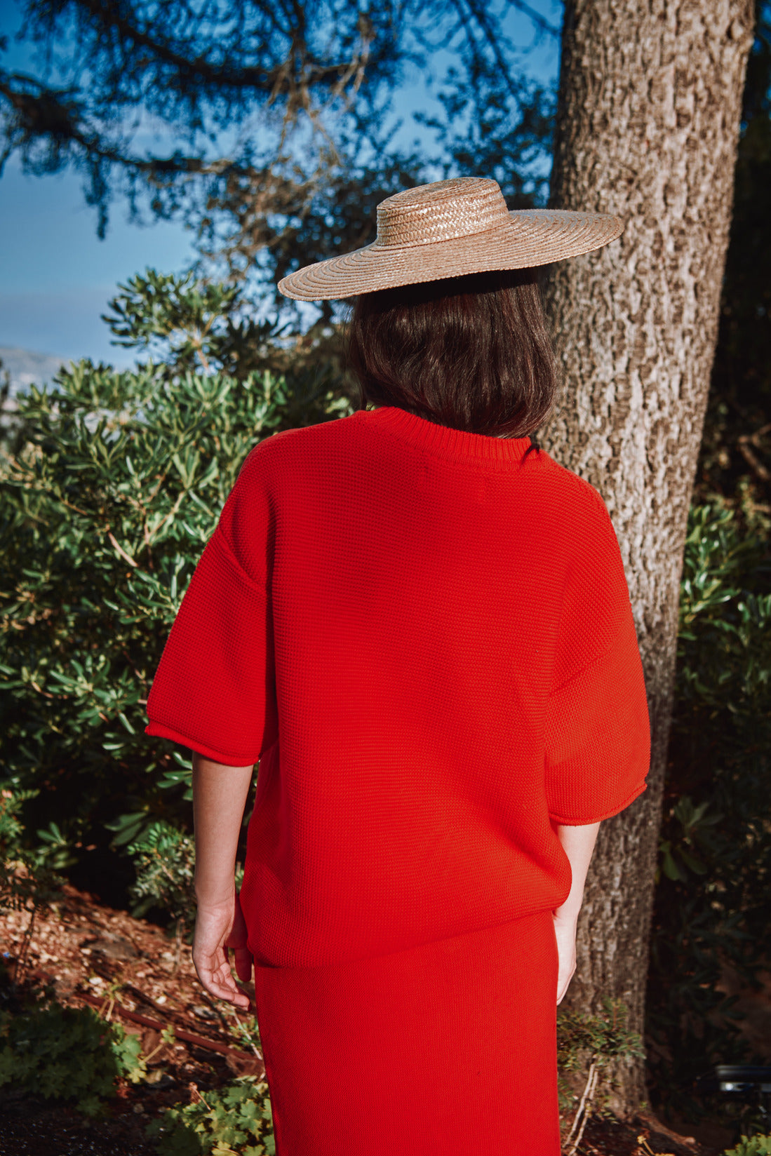 GERALDINE Oversize Tee in Organic Cotton - Red
