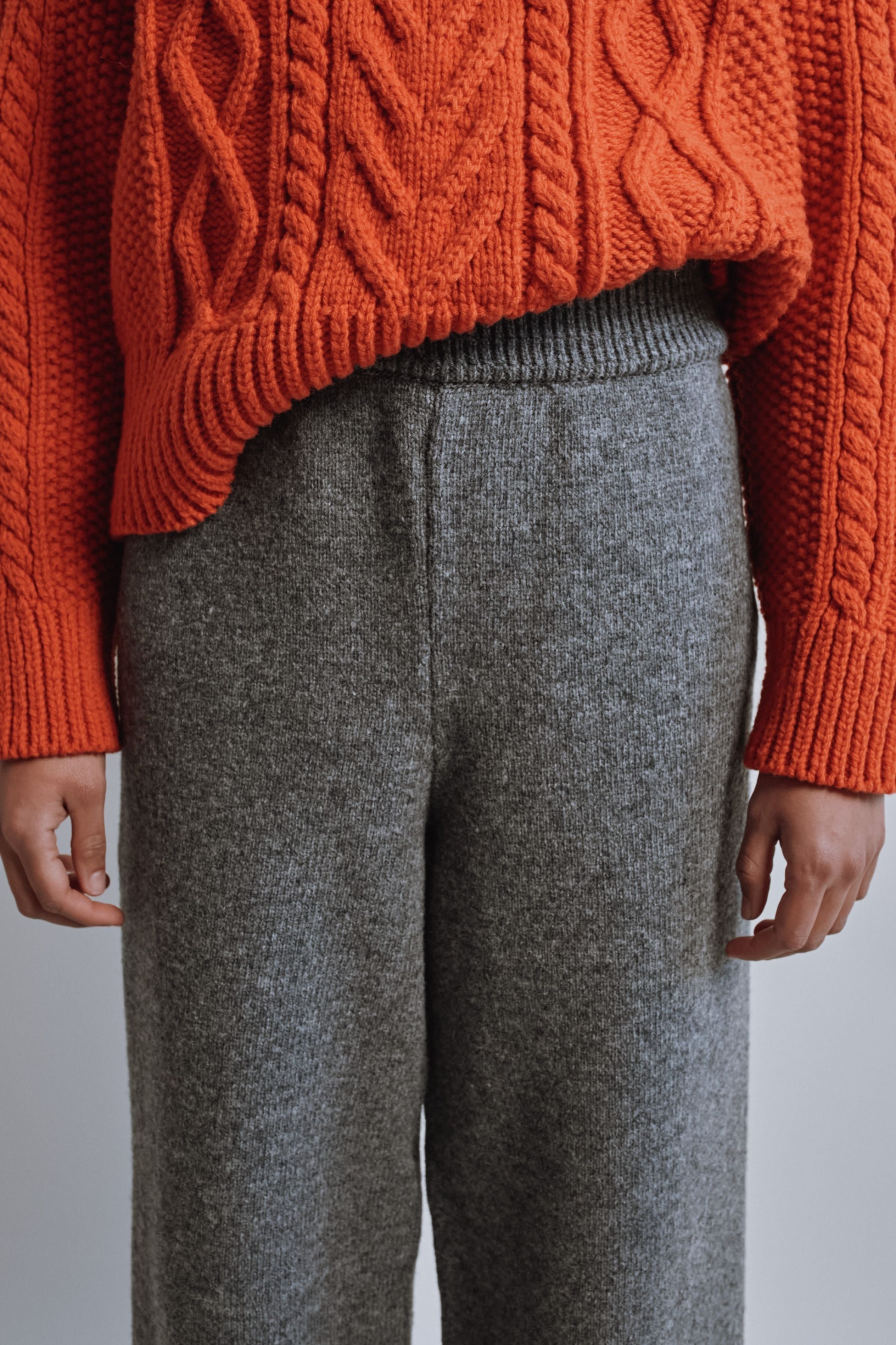 HELENE Knit Pants in Merino Wool - Ash Grey